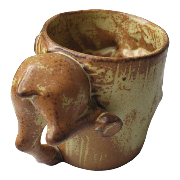 Vintage Novelty 3-D Moose Through Tree Trunk Stoneware Farm Gorp Mug - Picture 2 of 7